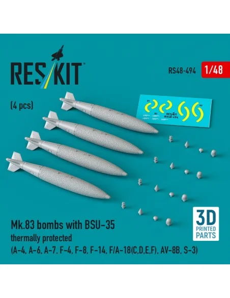 Mk.83 bombs with BSU-35 thermally protected (4 pcs) (A-4, A-6, A-7,...