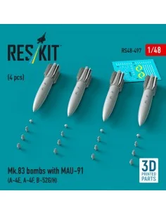 Mk.83 bombs with MAU-91 (4 pcs) (A-4E, A-4F, B-52G/H) (3D printed),...