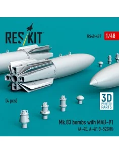 Mk.83 bombs with MAU-91 (4 pcs) (A-4E, A-4F, B-52G/H) (3D printed),... 2