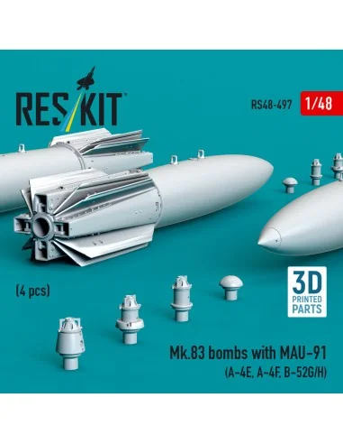 Mk.83 bombs with MAU-91 (4 pcs) (A-4E, A-4F, B-52G/H) (3D printed),...