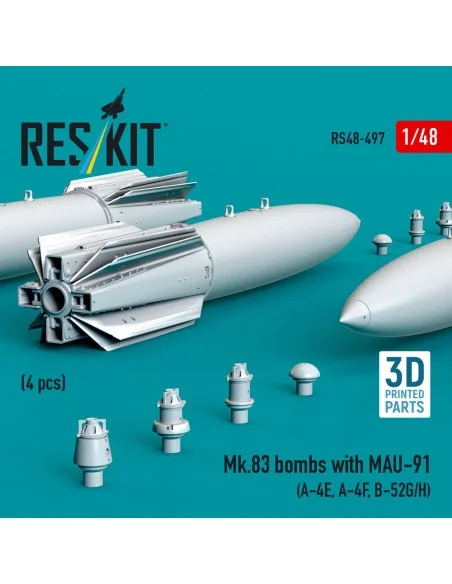 Mk.83 bombs with MAU-91 (4 pcs) (A-4E, A-4F, B-52G/H) (3D printed),...