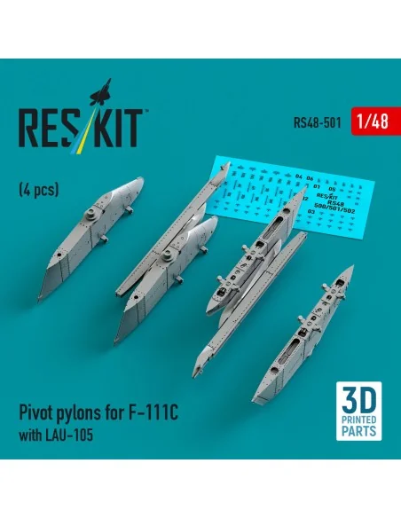 Pivot pylons for F-111C with LAU-105 (4 pcs) (3D Printed), 1/48 - R...