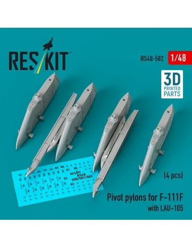 Pivot pylons for F-111F with LAU-105 (4 pcs) (3D Printed), 1/48 - R...