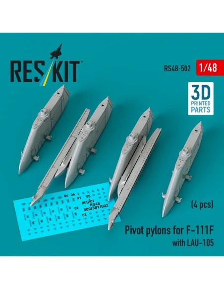 Pivot pylons for F-111F with LAU-105 (4 pcs) (3D Printed), 1/48 - R...