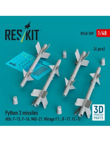 Python 3 missiles (4 pcs) (Kfir, F-15, F-16, MiG-21, Mirage F.1, JF...