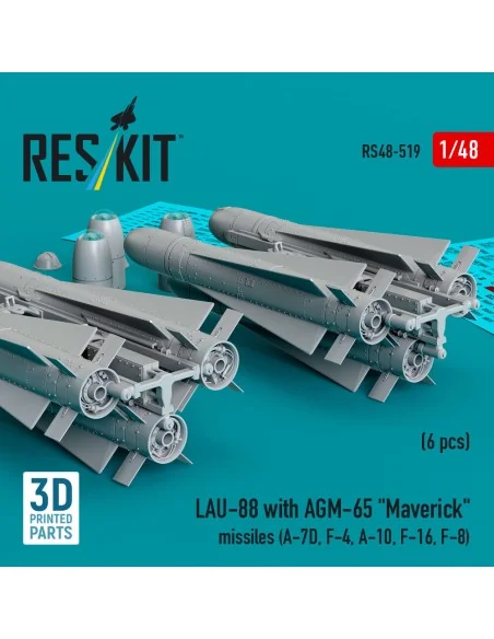 LAU-88 with (2 pcs) AGM-65 Maverick missiles (6 pcs) (A-7D, F-4, A-...