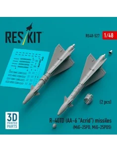 R-40TD (AA-6 Acrid) missiles (2 pcs) (MiG-25PD, MiG-25PDS) (3D prin...