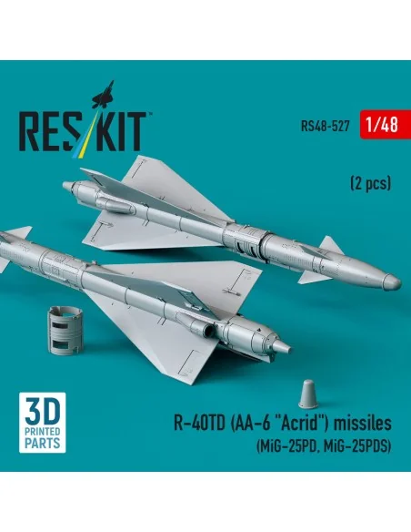 R-40TD (AA-6 Acrid) missiles (2 pcs) (MiG-25PD, MiG-25PDS) (3D prin...