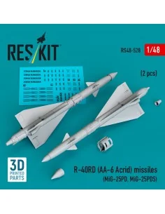 R-40RD (AA-6 Acrid) missiles (2 pcs) (MiG-25PD, MiG-25PDS) (3D prin...