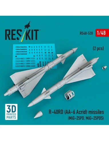 R-40RD (AA-6 Acrid) missiles (2 pcs) (MiG-25PD, MiG-25PDS) (3D prin...