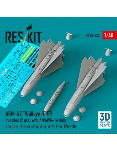 AGM-62 Walleye II ER missiles (2 pcs) with AN/AWG-16 data link pod ...