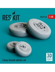 Fairey Gannet wheels set (3D Printed), 1/48 - ResKit Models RS48-0536