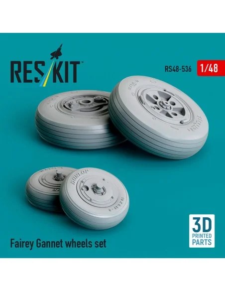 Fairey Gannet wheels set (3D Printed), 1/48 - ResKit Models RS48-0536