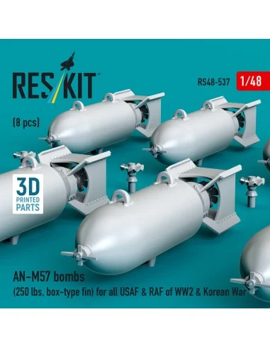 AN-M57 bombs (250 lbs, box-type fin) for all USAF & RAF of WW2 & Ko...