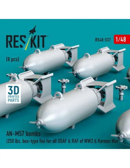 AN-M57 bombs (250 lbs, box-type fin) for all USAF & RAF of WW2 & Ko...