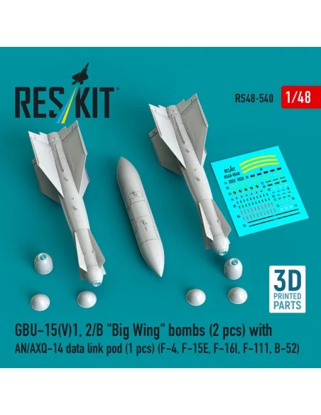 GBU-15(V)1, 2/B Big Wing bombs (2 pcs) with AN/AXQ-14 data link pod...