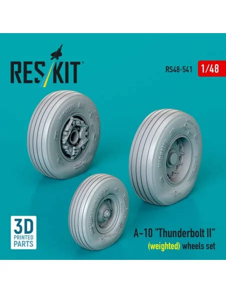 A-10 Thunderbolt II (weighted) wheels set (3D Printed), 1/48 - ResK...