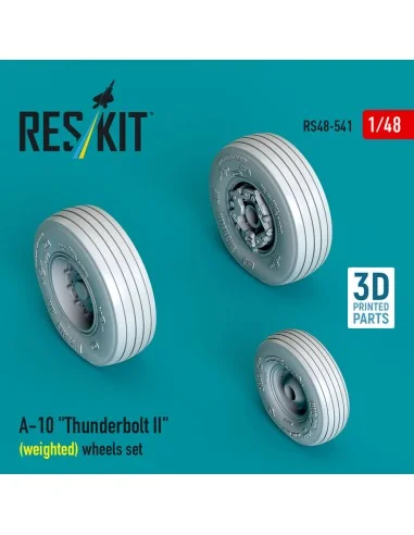 A-10 Thunderbolt II (weighted) wheels set (3D Printed), 1/48 - ResK...