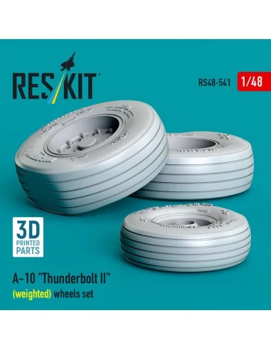 A-10 Thunderbolt II (weighted) wheels set (3D Printed), 1/48 - ResK...