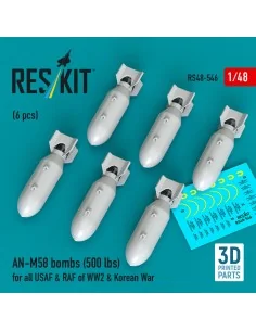 AN-M58 bombs (6 pcs) (500 lbs) for all USAF & RAF of WW2 & Korean W...