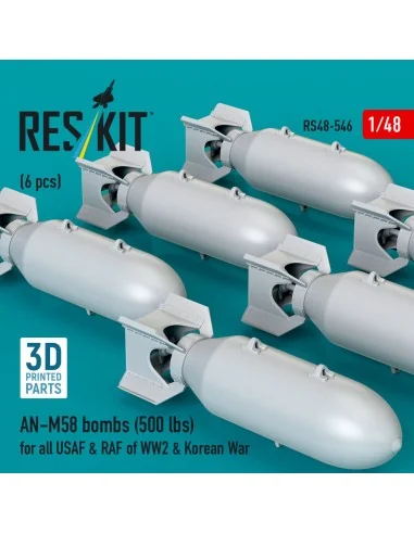 AN-M58 bombs (6 pcs) (500 lbs) for all USAF & RAF of WW2 & Korean W...