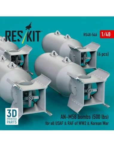 AN-M58 bombs (6 pcs) (500 lbs) for all USAF & RAF of WW2 & Korean W...