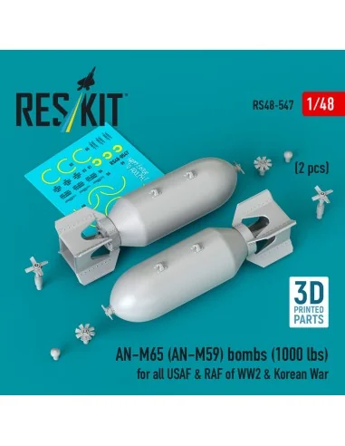 AN-M65 (AN-M59) bombs (2 pcs) (1000 lbs) for all USAF & RAF of WW2 ...