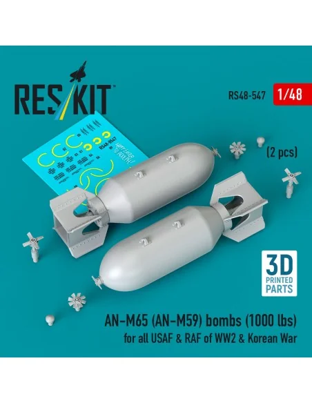 AN-M65 (AN-M59) bombs (2 pcs) (1000 lbs) for all USAF & RAF of WW2 ...