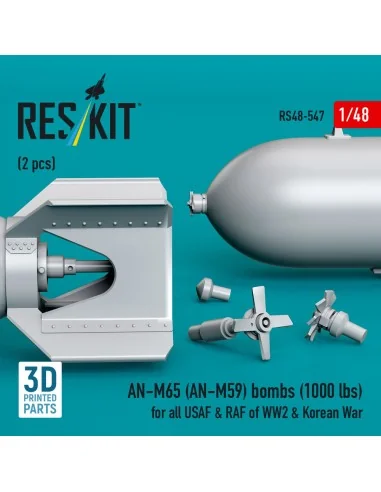 AN-M65 (AN-M59) bombs (2 pcs) (1000 lbs) for all USAF & RAF of WW2 ...