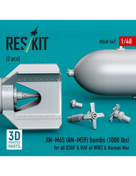 AN-M65 (AN-M59) bombs (2 pcs) (1000 lbs) for all USAF & RAF of WW2 ...