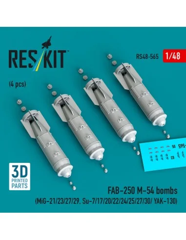 FAB-250 ?-54 bombs (4 pcs) (MiG-21/23/27/29, Su-7/17/20/22/24/25/27...