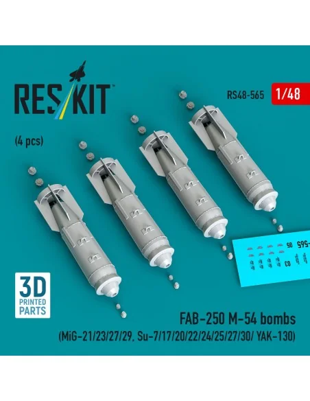 FAB-250 ?-54 bombs (4 pcs) (MiG-21/23/27/29, Su-7/17/20/22/24/25/27...