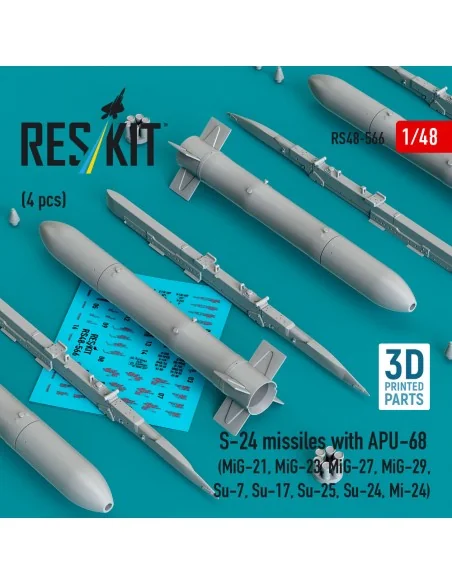 S-24 missiles with APU-68 (4 pcs) (MiG-21, MiG-23, MiG-27, MiG-29, ...