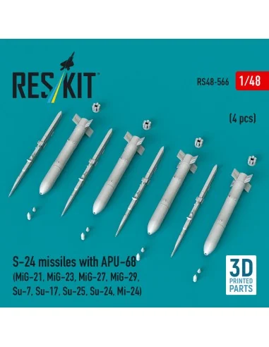 S-24 missiles with APU-68 (4 pcs) (MiG-21, MiG-23, MiG-27, MiG-29, ...