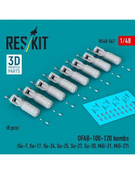 OFAB-100-120 bombs (8 pcs) (Su-7, Su-17, Su-24, Su-25, Su-27, Su-30...