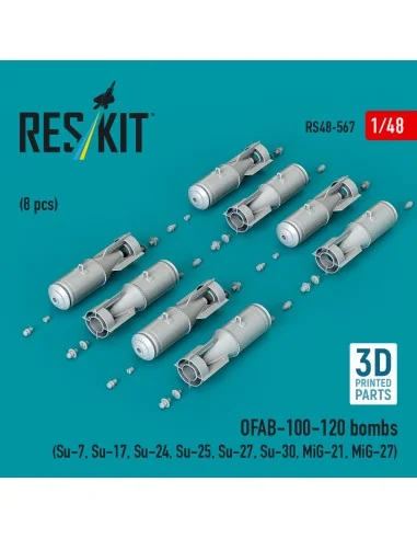 OFAB-100-120 bombs (8 pcs) (Su-7, Su-17, Su-24, Su-25, Su-27, Su-30...