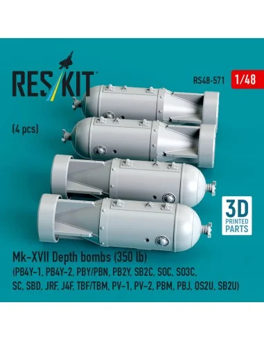 Mk-XVII Depth bombs (350 lb) (4 pcs) (PB4Y-1, PB4Y-2, PBY/PBN, PB2Y...