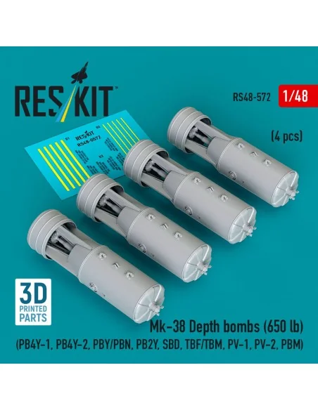 Mk-38 Depth bombs (650 lb) (4 pcs) (PB4Y-1, PB4Y-2, PBY/PBN, PB2Y, ...