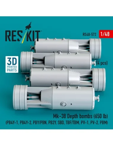 Mk-38 Depth bombs (650 lb) (4 pcs) (PB4Y-1, PB4Y-2, PBY/PBN, PB2Y, ...