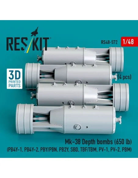 Mk-38 Depth bombs (650 lb) (4 pcs) (PB4Y-1, PB4Y-2, PBY/PBN, PB2Y, ...
