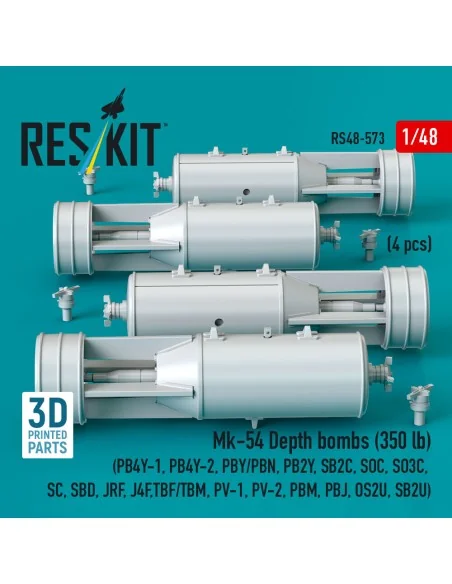 Mk-54 Depth bombs (350 lb) (4 pcs) (PB4Y-1, PB4Y-2, PBY/PBN, PB2Y, ...