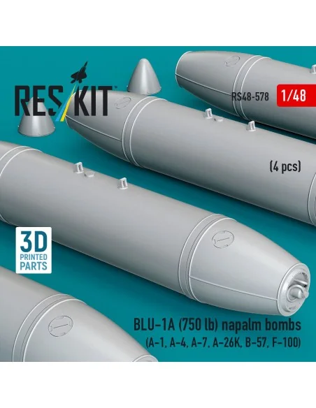 BLU-1A (750 lb) napalm bombs (4 pcs) (A-1, A-4, A-7, A-26K, B-57, F...