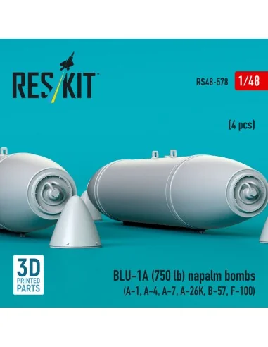 BLU-1A (750 lb) napalm bombs (4 pcs) (A-1, A-4, A-7, A-26K, B-57, F...