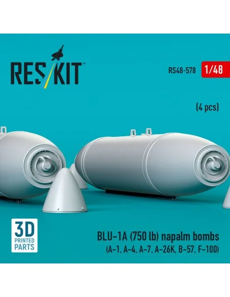 BLU-1A (750 lb) napalm bombs (4 pcs) (A-1, A-4, A-7, A-26K, B-57, F...