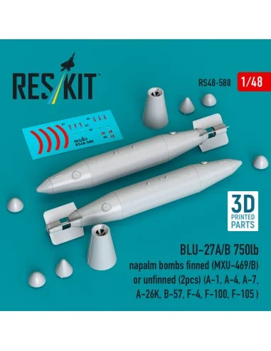 BLU-27A/B 750lb napalm bombs finned (MXU-469/B) or unfinned (2pcs) ...