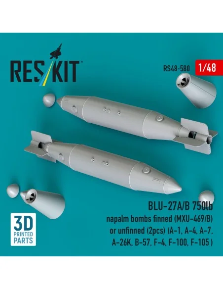 BLU-27A/B 750lb napalm bombs finned (MXU-469/B) or unfinned (2pcs) ...
