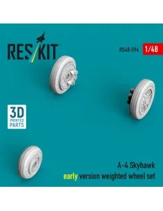 A-4 Skyhawk early version weighted wheel set (3D Printed), 1/48 - R...