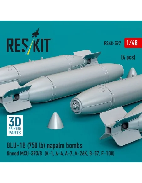 BLU-1B (750 lb) napalm bombs finned MXU-393/B (4 pcs) (A-1, A-4, A-...