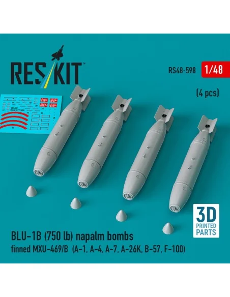BLU-1B (750 lb) napalm bombs finned MXU-469/B (4 pcs) (A-1, A-4, A-...