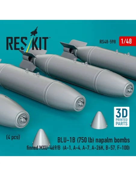 BLU-1B (750 lb) napalm bombs finned MXU-469/B (4 pcs) (A-1, A-4, A-...